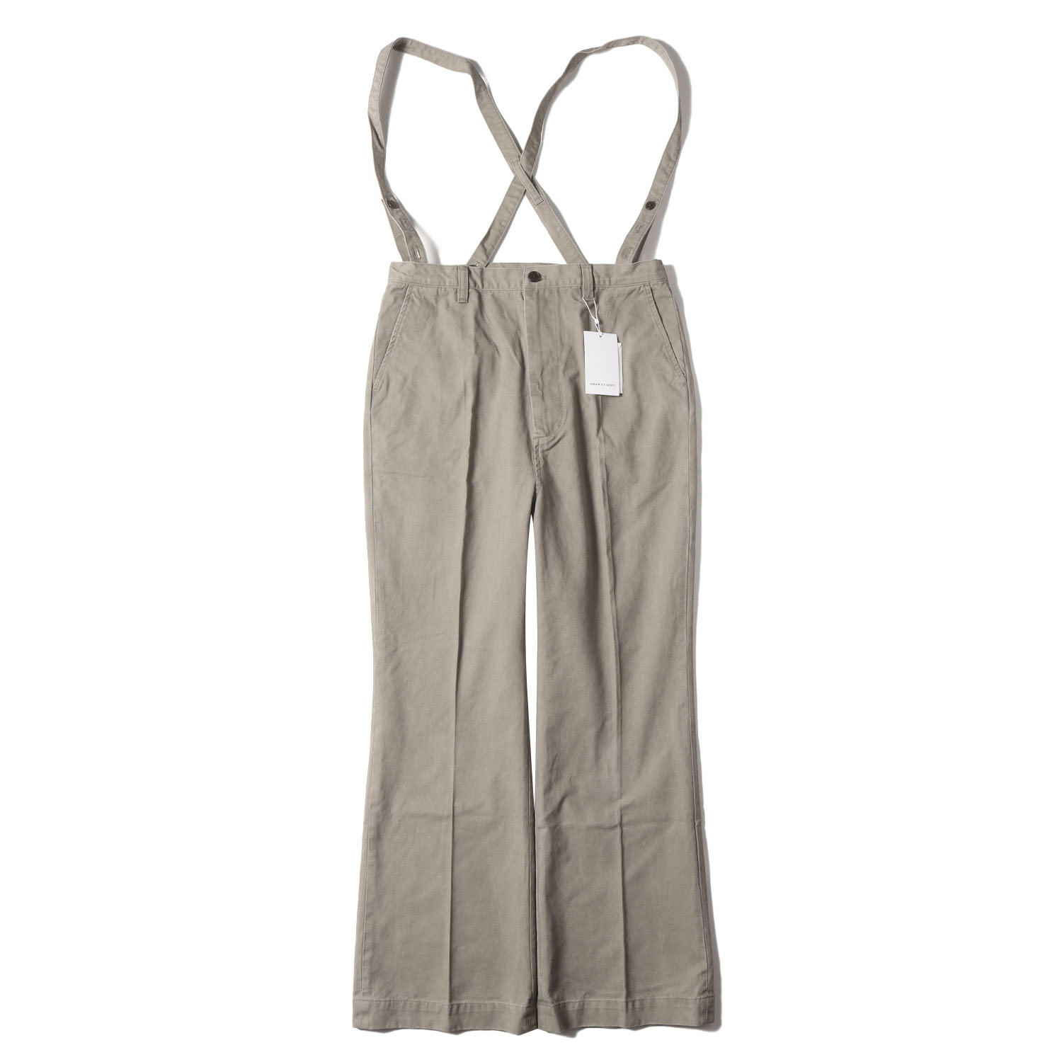 Adam et Rope アダムエロペ パンツ サイズ:L / 25SS WEB限定 シーズンレス サスペンダー付き 2Way ハイウエスト セミフレア パンツ (GMS-25090) / ライトグレー / ボトムス ズボン【メンズ】【K4477】