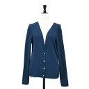 MACKINTOSH LONDON マッキントッシュ ロンドン カーディガン ネイビー 紺 サイズ:40(L) / ハイツイスト リブ コットン カーディガン / ニット Vネック 長袖 / トップス セーター【レディース】【中古】【美品】【K4512】
