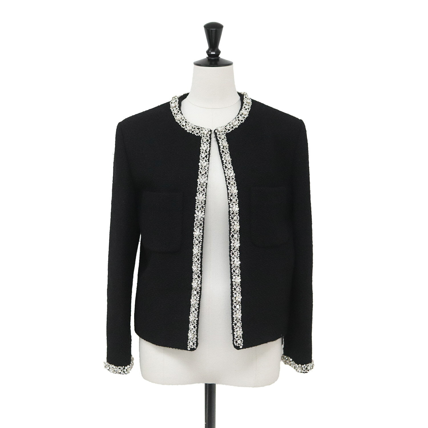 CELINE セリーヌ ジャケット ブラック 黒 サイズ:36 / ガルーン ジュエリー ツイード ジャケット (2V82O371R.38NO) / イタリア製...