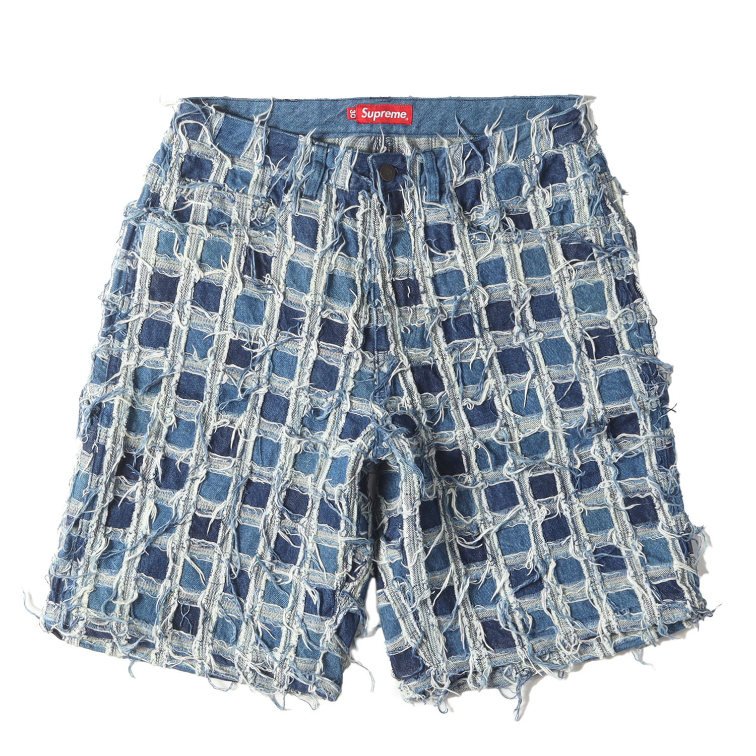 Supreme シュプリーム パンツ サイズ:30 / 23SS ほつれ パッチワーク バギー デニム ショーツ (Frayed Patchwork Baggy Denim Short) / ウォッシュドブルー / ボトムス ショートパンツ【メンズ】【中古】【美品】【K4468】