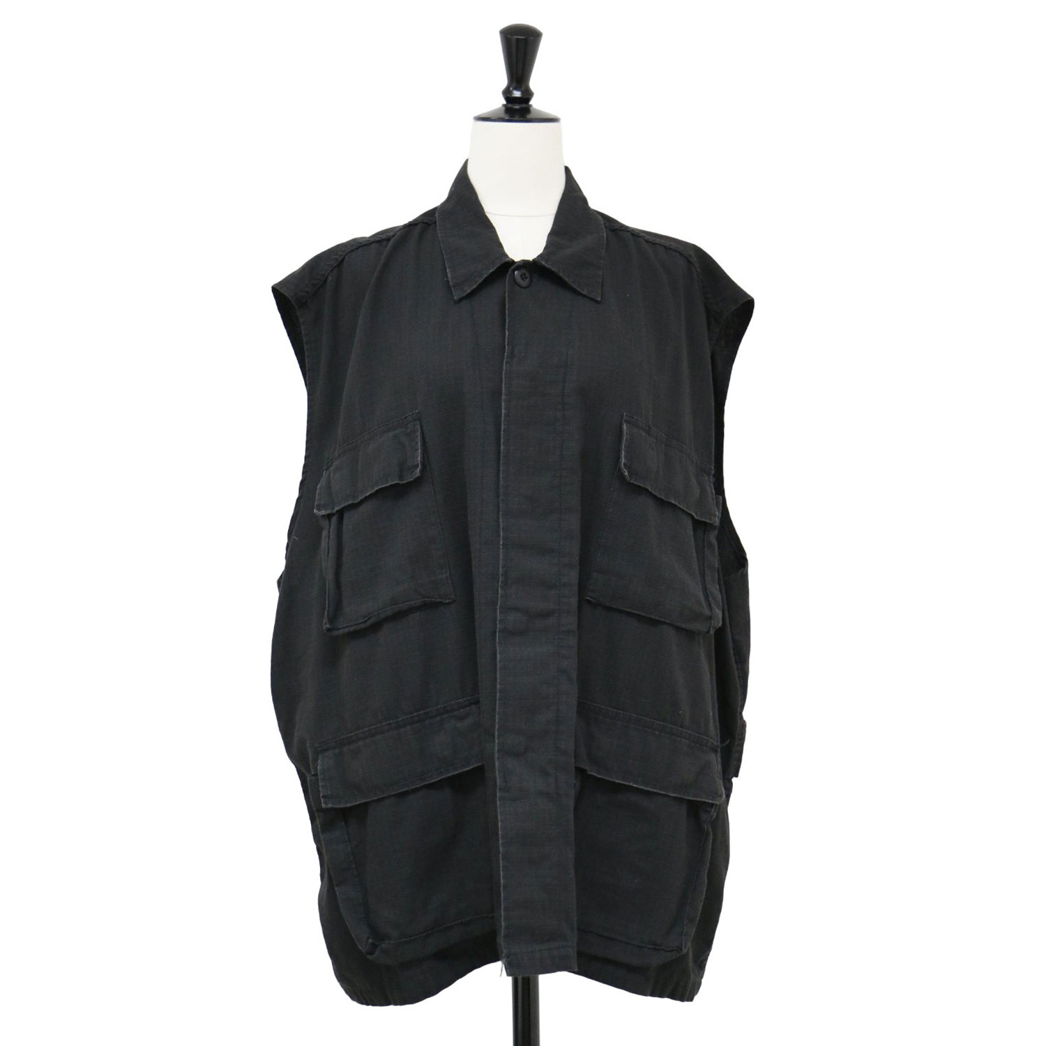 Rothco ロスコ ベスト ブラック 黒 サイズ:XL / BDU シャツ ノースリーブ ベスト / ミリタリー リップストップ コットン / トップス 羽織り 重ね着【レディース】【中古】【K4468】