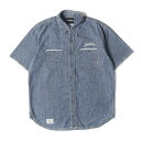 NEIGHBORHOOD ネイバーフッド シャツ サイズ:S / 00s セルビッチ付き シャンブレー 半袖 シャツ / ブルー / トップス カジュアルシャツ 【メンズ】【中古】【K4474】(4)