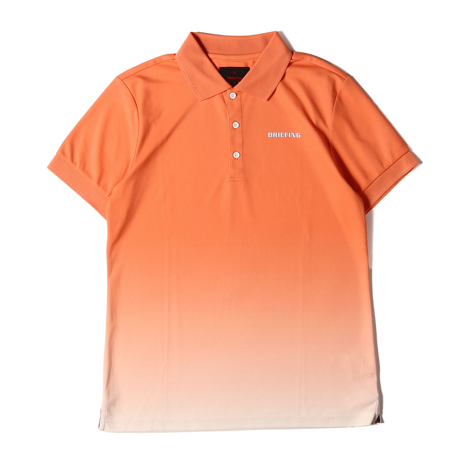 BRIEFING ブリーフィング ポロシャツ サイズ:M / グラデーション ワンポイント ロゴ 刺繍 ジャージー ポロシャツ (GRADATION POLO CR) / オレンジ / トップス 半袖【メンズ】【中古】【新品同様】【K4658】