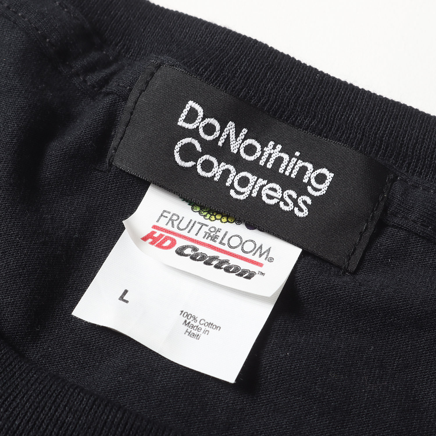 Do Nothing Congress ドゥーナッシングコングレス Tシャツ サイズ:L / ブランドロゴ クルーネック Tシャツ / ブラック 黒 / トップス カットソー 半袖【メンズ】【中古】【新品同様】【K4637】