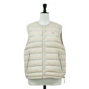 DANTON ダントン ベスト オフホワイト 白 サイズ:S / クルーネック インナー ダウン ベスト / CREWNECK INNER DOWN VEST / マット ロゴ ナイロン / アウター ジャケット ブルゾン 羽織り【レディース】【中古】【K4511】
