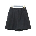 DRESSTERIOR ドレステリア パンツ ブラック 黒 サイズ:36(S) / ロービングツィード ショートパンツ / ハイライズ コットン リネン / ボトムス ズボン ショーツ ハーフパンツ【レディース】【中古】【K4511】