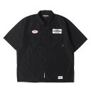 NEIGHBORHOOD ネイバーフッド シャツ サイズ:L / 24SS ワッペン付き オープンカラーシャツ ワーク 半袖 シャツ (CLASSIC WORK SHIRT SS) / ブラック 黒 / トップス カットソー 【メンズ】【中古】【美品】【K4489】(4)