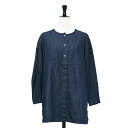 S Max Mara エス マックスマーラ シャツ インディゴ サイズ:36 S / ノーカラー デニム シャツ / ブラウス チュニック クルーネック 長袖 スリット / トップス【レディース】【中古】【K4514】