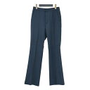 IENA LA BOUCLE イエナ ラ ブークル パンツ ネイビー 紺 サイズ:34 XS / ストレッチ ツイル スラックス / パンツ センタープレス フレア ストレート / ボトムス ズボン / 日本製【レディース】【中古】【K4508】