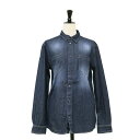 Junior GAULTIER ジュニアゴルチェ シャツ インディゴ サイズ:14a 7号 / ロゴ デニム シャツ / 長袖 スナップボタン コットン ウォッシャブル ジュニアサイズ / トップス【レディース】【中古】【K4514】