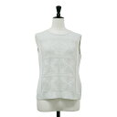 theory luxe セオリーリュクス ニット ライトグレー サイズ:38(M) / 24春夏 クロシェ編み ノースリーブ ニット / Ice Cotton Lita プルオーバー クルーネック スリーブレス パッチワーク風 ドライタッチ ウォッシャブル / トップス セーター【レディース】【中古】【K4509】