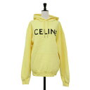 CELINE セリーヌ パーカー イエロー サイズ:XXS / ロゴ プリント パーカー / フーディー プルオーバー 長袖 裏毛 コットン / トップス スウ...