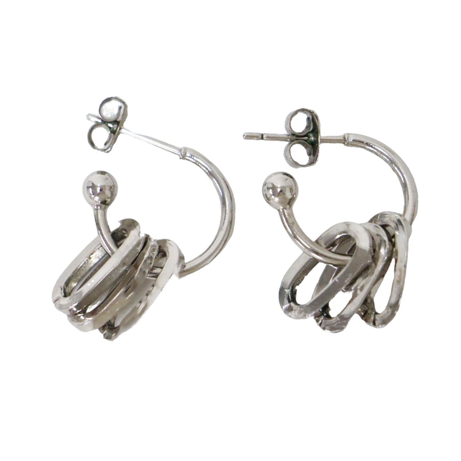 JUSTINE CLENQUET ジュスティーヌクランケ ピアス シルバー / 3連リング フープ ピアス / 両耳用 / アクセサリー ジュエリー【レディース】【中古】【K4777】