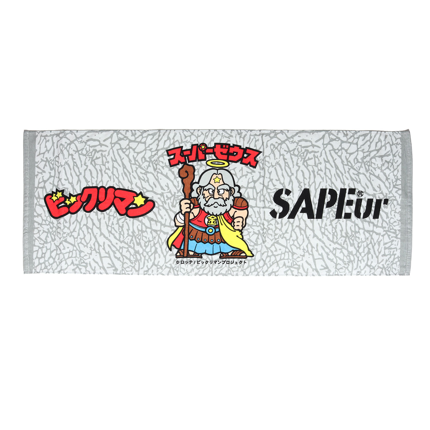 A Elegantes SAPEur サプール 24SS ビックリマン スーパーゼウス セメント柄 タオル / グレー / オフィシャルコラボ アイテム 小物 ...
