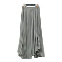 Theory セオリー スカート グレー サイズ:P 5~7号 / ランダムプリーツ ロング スカート / NATURAL CREPE IRREGULAR PLEAT SK アシンメトリー / ボトムス / 日本製【レディース】【中古】【K4509】