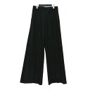 ICB アイシービー パンツ ブラック 黒 サイズ:4 M / 異素材 サイドライン ワイド パンツ / Cotton Gabardine Aライン フレア センタープレス コットン / ボトムス ズボン【レディース】【K4509】