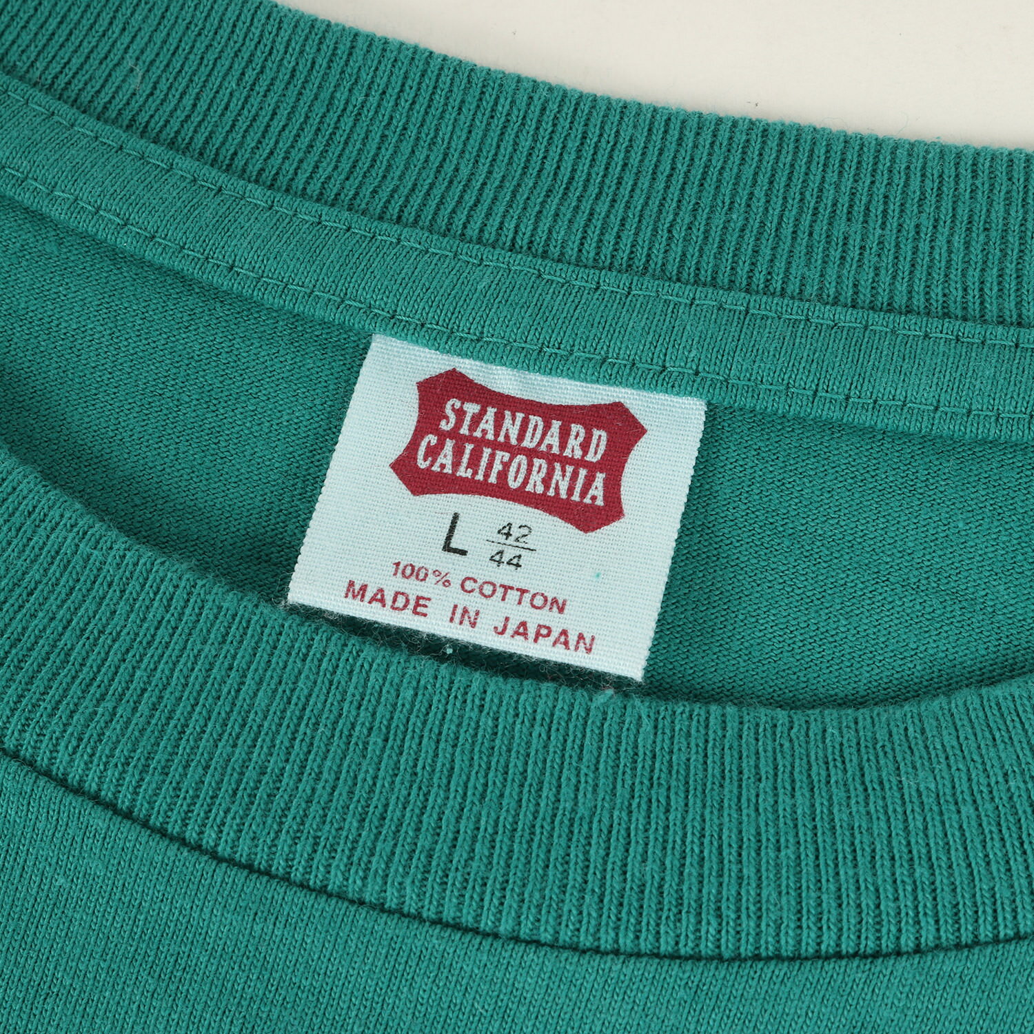 STANDARD CALIFORNIA スタンダードカリフォルニア Tシャツ サイズ:L / 23SS グラフィック ロゴ クルーネック Tシャツ (SD US COTTON LOGO T) / グリーン / 日本製 / トップス カットソー 半袖【メンズ】【中古】【美品】【K4491】