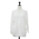 MACKINTOSH PHILOSOPHY マッキントッシュ フィロソフィー カーディガン ホワイト 白 サイズ:38(M) / ヘブンリー シアー ニット ドルマン Vネック カーディガン / Heavenly Sheer Knit 長袖 コットン ウォッシャブル / トップス 羽織り【レディース】【中古】【K4510】