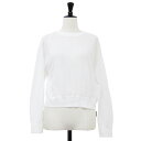 Theory セオリー ニット ホワイト 白 サイズ:S(9号) / シアー クロップド プルオーバー ニット / Airy Cotton Cropped CN PO J ショート丈 クルーネック 長袖 コットン / トップス セーター【レディース】【中古】【K4510】