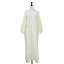 Plage プラージュ ワンピース ホワイト 白 サイズ:38 M / ギャザースリーブレス ドレス / GATHER SLEEVE DRESS ワンピース ロング Vネック 長袖 コットン リネン【レディース】【中古】【K4508】