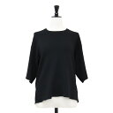 Plage プラージュ ニット ブラック 黒 サイズ:FREE / 22秋冬 ニット Tシャツ / プルオーバー クルーネック 半袖 リブ編み / トップス【レディース】【中古】【K4508】
