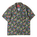 Supreme シュプリーム シャツ サイズ:S / ミニフローラル柄 オープンカラー レーヨン 半袖 シャツ (Mini Floral Rayon S/S Shirt) / ブラック 黒 / トップス カジュアルシャツ 【メンズ】【中古】【美品】【K4519】