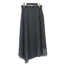 theory luxe セオリーリュクス スカート ブラック 黒 サイズ:38(M) / フラワーモチーフ ロングスカート / ミディ丈 ジャガード プリント アシンメトリー ヘム シフォン サイドジップ / ボトムス / 日本製【レディース】【中古】【K4510】