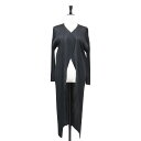 PLEATS PLEASE プリーツプリーズ カーディガン ブラック 黒 サイズ:2(M) / ベーシック プリーツ カーディガン PP55-JA109 / BASICS / 長袖 ロング丈 ウォッシャブル / トップス 羽織り / 日本製【レディース】【中古】【美品】【K4510】