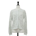 theory luxe セオリーリュクス カーディガン ライトグレー サイズ:38(M) / 24春夏 クロッシェ編み クルーネック カーディガン / Ice Cotton Sophia / ニット 長袖 透かし編み コットン / トップス 羽織り【レディース】【中古】【美品】【K4511】