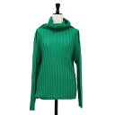 PLEATS PLEASE プリーツプリーズ トップス グリーン サイズ:3(L) / タートルネック プリーツ トップス PP23-FK373 / カットソー 長袖 / プルオーバー / 日本製【レディース】【中古】【K4513】