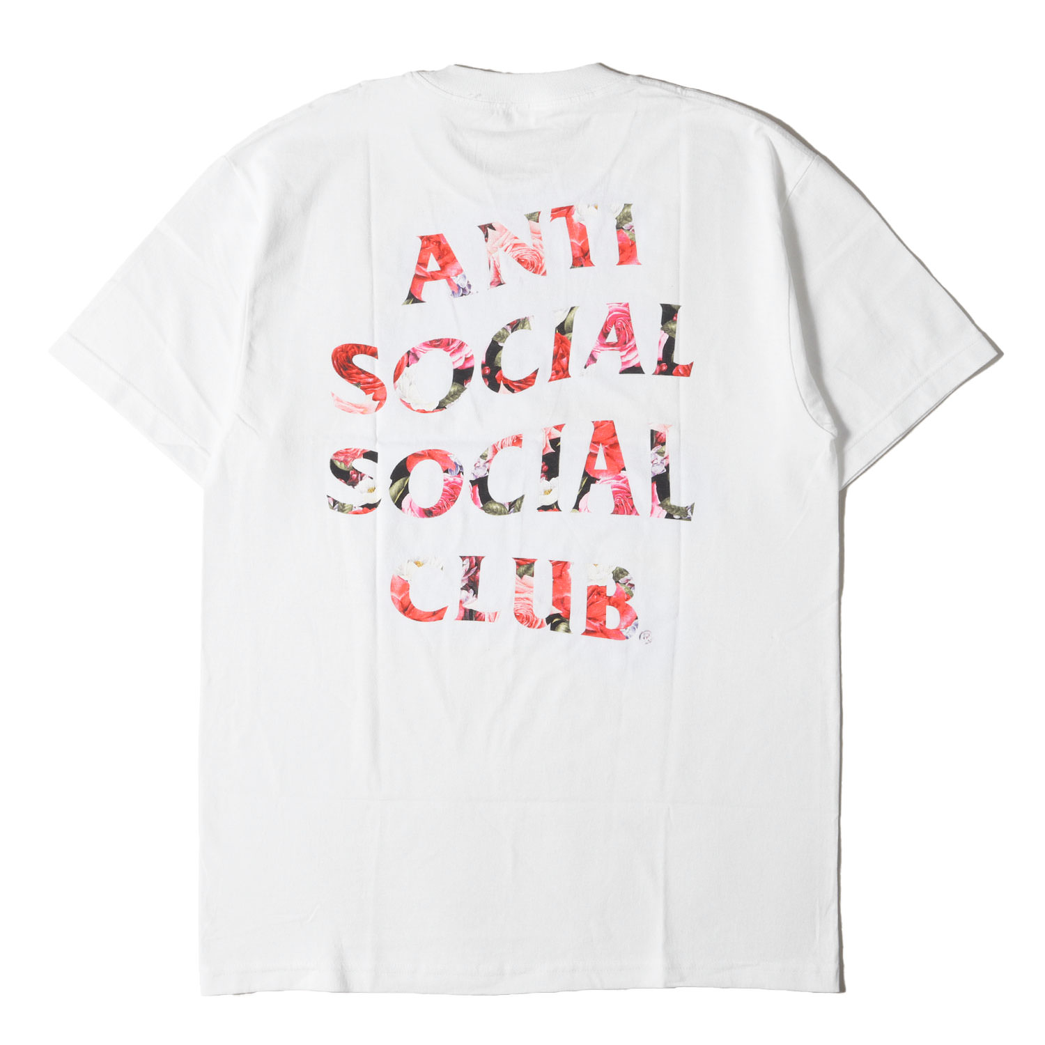 Anti Social Social Club アンチ ソーシャル ソーシャル クラブ Tシャツ サイズ:L / ローズ柄 ブランドロゴ クルーネック Tシャツ / ホワイト 白 / トップス カットソー 半袖【メンズ】【K4639】