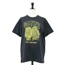 GANNI ガニー Tシャツ チャコールグレー サイズ:S / 25春夏 ベーシック ジャージー オウルズ リラックスド Tシャツ / Basic Jersey Owls Relaxed T-shirt / クルーネック 半袖 フクロウ プリント コットン / トップス カットソー【レディース】【中古】【美品】【K4509】
