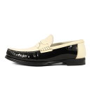 DOLCE&GABBANA ドルチェ&ガッバーナ サイズ:8(26cm相当) / ツートーン パテント エナメル レザー コイン ローファー (A30003) / ブラック アイボリー / イタリア製 / シューズ 靴【メンズ】【中古】【美品】【K4511】