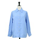 theory luxe セオリーリュクス シャツ ブルー サイズ:S32(XXS) / 25春夏 ラッフルカラー シャツ / Marcy Anessa Blouse フリル ウォッシャブル / トップス ブラウス【レディース】【中古】【K4511】