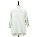 theory luxe セオリーリュクス ニット ライトグレー系 サイズ:38(M) / 25春夏 ラメ 半袖 ニット / Lurex Knit Ramiele Sweater セーター クルーネック スムース編み ウォッシャブル / トップス【レディース】【中古】【K4511】