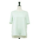 theory luxe セオリーリュクス ブラウス ミントグリーン サイズ:38(M) / 25春夏 サテン 半袖 ブラウス / Rue Satin Kole Tシャツ クルーネック リブ サイドスリット ウォッシャブル / トップス カットソー【レディース】【中古】【K4511】