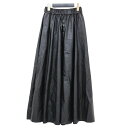 SACRA サクラ スカート ブラック 黒 サイズ:36(S) / 23秋冬 シンセティック レザー スカート / SYNTHETIC LEATHR SKIRT / ロング丈 ギャザー フレア フェイクレザー / 日本製 / ボトムス【レディース】【中古】【美品】【K4507】