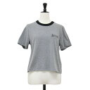 Spick&Span スピックアンドスパン Tシャツ グレー ブラック サイズ:FREE / 25春夏 リンガー ロゴ Tシャツ / ショート丈 半袖 クルーネック 配色 コットン / トップス カットソー【レディース】【中古】【美品】【K4507】