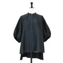 FLORENT フローレント ブラウス ブラック 黒 サイズ:00(S) / 24春夏 パフスリーブ ブラウス / シャツ 5分袖 バンドカラー Aライン / トップス カットソー / 日本製【レディース】【中古】【美品】【K4509】