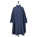 zucca ズッカ コート ネイビー 紺 サイズ:S / 22春夏 ビッグカラー ワイド ミリタリー コート / ポンチョ 長袖 ミディ丈 ドロップショルダー ラウンドヘム / アウター ジャケット 上着【レディース】【中古】【K4515】