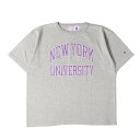Champion チャンピオン Tシャツ サイズ:XL / T1011 NYU / ニューヨーク大学 カレッジ ヘビーウェイト Tシャツ (USA製) / オックスフォードグレー / トップス カットソー 半袖【メンズ】【K4516】(4)