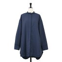 FLORENT フローレント シャツ ネイビー 紺 サイズ:1(M) / 21AW バンドカラー シャツ / Band collor shirts / 長袖 中綿 ラウンドヘム / トップス ブラウス / 日本製【レディース】【中古】【K4510】