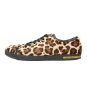 DOLCE&GABBANA ドルチェ&ガッバーナ スニーカー ベージュ系 ブラック サイズ:37(24.0cm) / レオパード柄 レースアップ スニーカー / ヒョウ柄 ハラコ / ローカット シューズ 靴【レディース】【中古】【K4510】