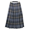 URBAN RESEARCH DOORS アーバンリサーチドアーズ スカート グレー系×ブルー系 サイズ:M / 23秋冬 カラーチェック プリーツ スカート / ロング丈 フレア / ボトムス【レディース】【中古】【K4512】