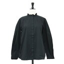MACKINTOSH PHILOSOPHY マッキントッシュ フィロソフィー ブラウス ブラック 黒 サイズ:36(S) / スタンドカラー ロングスリーブ レース ブラウス / 長袖 タック コットン / トップス シャツ【レディース】【中古】【K4513】