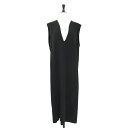 UNITED ARROWS ユナイテッドアローズ ワンピース ブラック 黒 サイズ:38(M) / ディープ Vネック ジャンパースカート / ワンピース ロング Iライン スリット / 日本製 / トップス ドレス【レディース】【中古】【K4515】