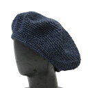 KARAKORAM ACCESSORIES カラコラムアクセサリーズ ベレー帽 ネイビー 紺 サイズ:FREE / 23春夏 ペーパー コットン ベレー帽 / 帽子 クロシェ編み 【レディース】【中古】【美品】【K4516】