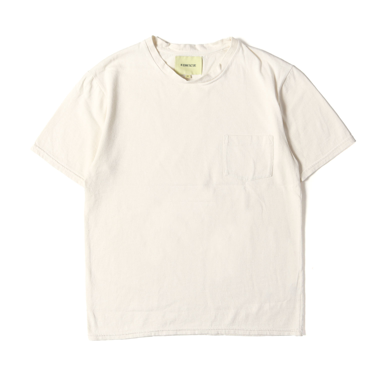 DE BONNE FACTURE デボンファクチャー Tシャツ アイボリー サイズ:XS | ネップ混 ポケット Tシャツ (112-11-4933) | MA...