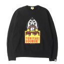 A BATHING APE ア ベイシング エイプ スウェット ブラック 黒 サイズ:S | 00s TERIYAKI SOURCE パンダパーカーマイロ クルーネック スウェットシャツ | トップス トレーナー プルオーバー | 00年代 アーカイブ【メンズ】【中古】【K4548】