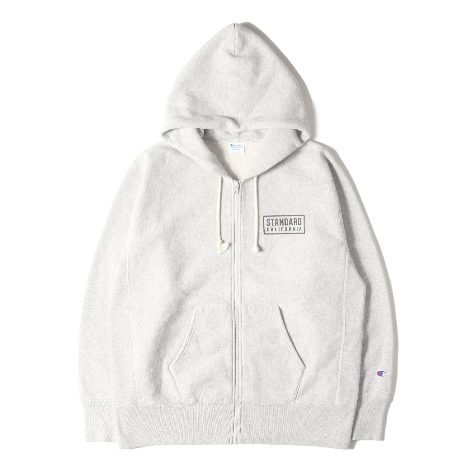 STANDARD CALIFORNIA スタンダードカリフォルニア パーカー ヘザーグレー サイズ:XL | 24AW Champion ロゴ リバースウィーブ スウェット ジップパーカー (Champion for SD Exclusive Zip Hood Sweat) | トップス フーディー【メンズ】【中古】【K4554】